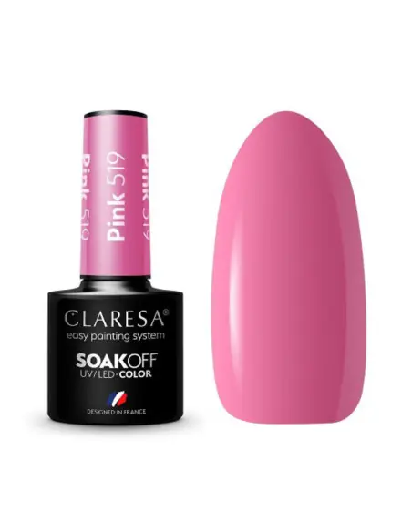 CLARESA Lakier hybrydowy PINK 519 -5g 