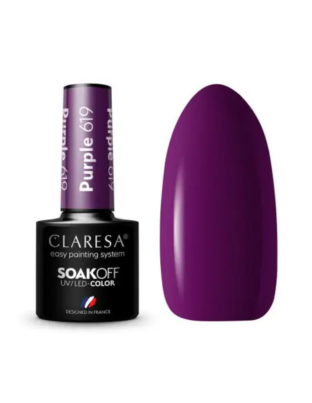 CLARESA Barniz Híbrido MORADO 619 -5g
