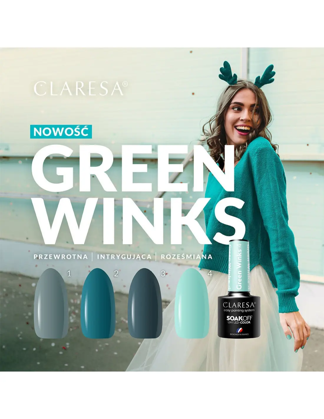 Hybrid varnish CLARESA GREEN WINKS 2 -5g 