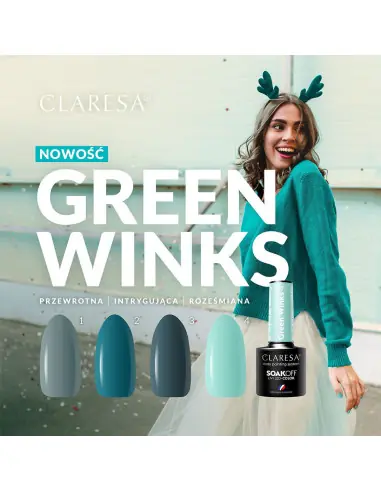 Hybrid varnish CLARESA GREEN WINKS 3 -5g 