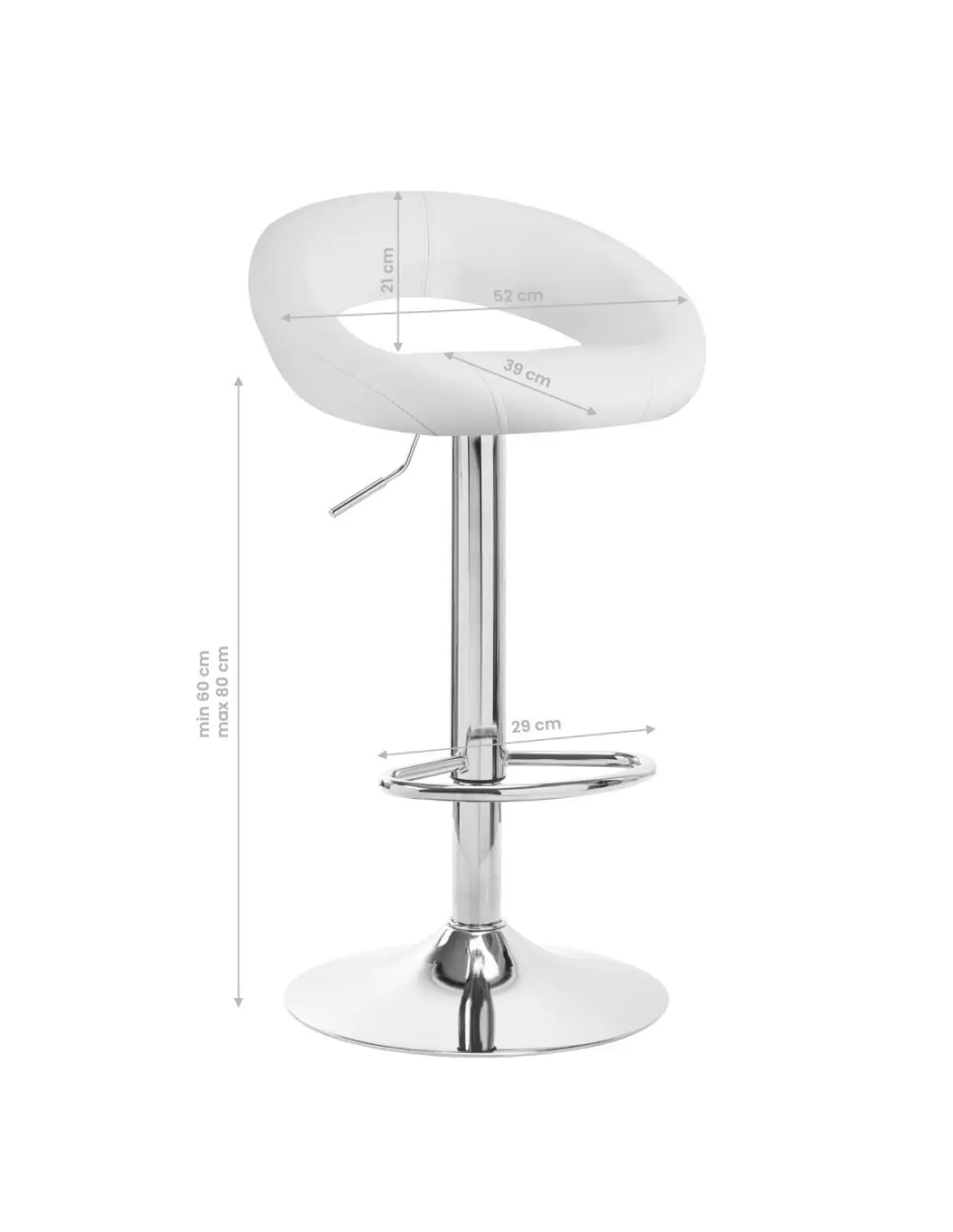 4Rico QS-B10 Bar Stool White