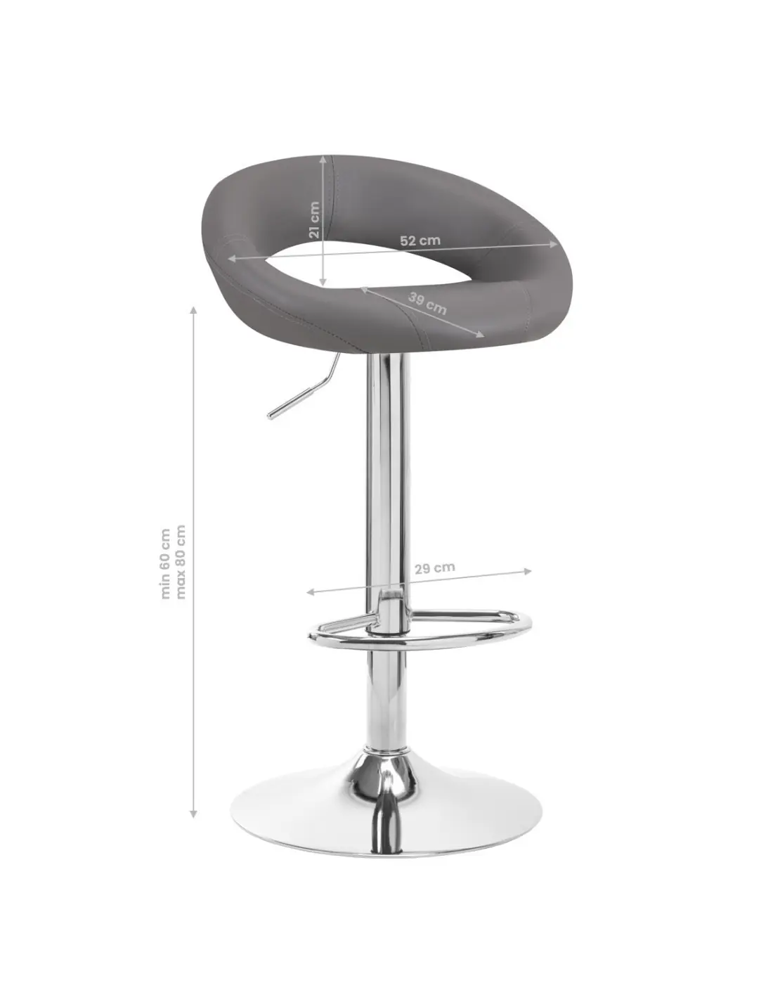 4Rico Taburete alto QS-B10 gris
