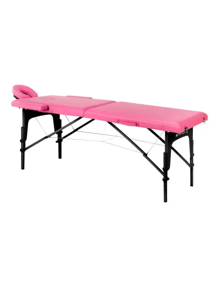 Comfort Activ Fizjo Klappmassageliege, 2 Segmente, rosa, schwarzes Holz