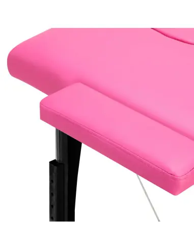 Comfort Activ Fizjo folding massage table, 2 segments, pink, black wood
