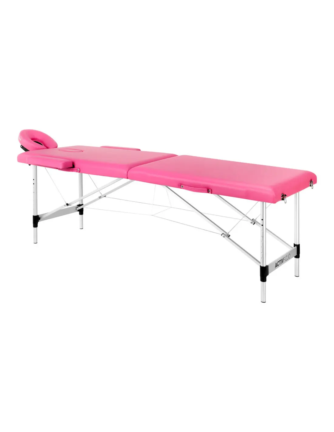 Activ Fizjo 2-segment comfort folding massage table in aluminium, pink
