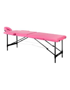 Folding massage table aluminum comfort activ fizjo 2 segments aluminum pink black