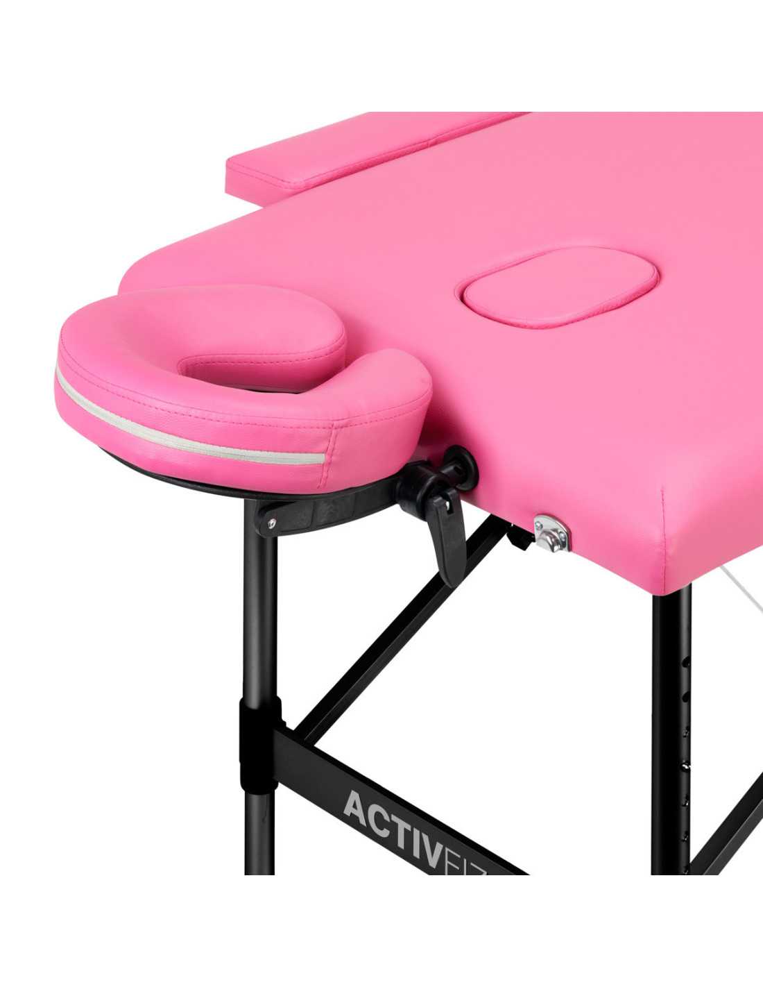 Camilla de masaje plegable aluminio confort Activ Fizjo 2 segmentos rose black aluminio