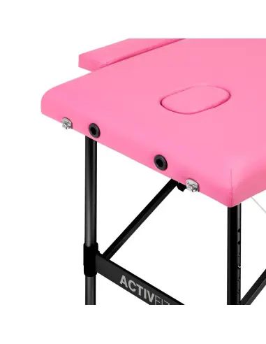 Lettino da massaggio pieghevole alluminio comfort Activ Fizjo 2 segmenti rosa alluminio nero