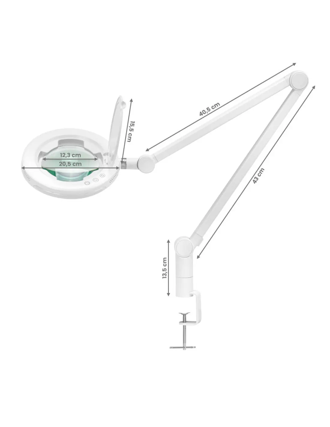 Lampe loupe LED Glow 8021 pour le dessus de table couleur de lumière 