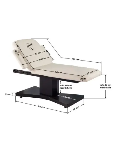 Table de massage SPA Azzurro 805 chauffante 1 moteur wengue latte