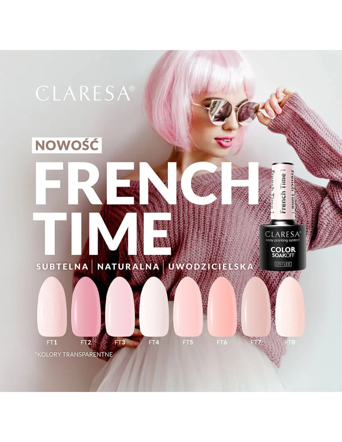 CLARESA Lakier hybrydowy French Time 3 -5g 