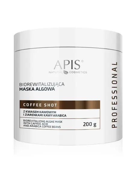 Apis Coffee Shot Biorewitalizująca maska algowa z kwasem kawowym i ziarenkami kawy 200 g 