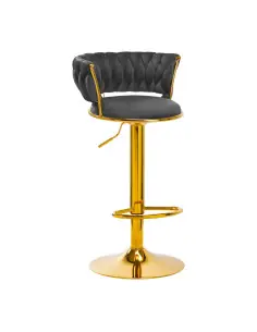 Grey gold velvet bar stool