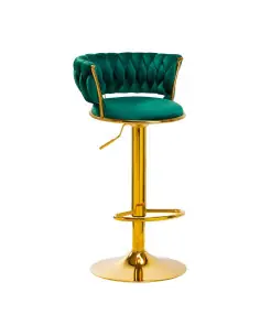 Green velvet bar stool