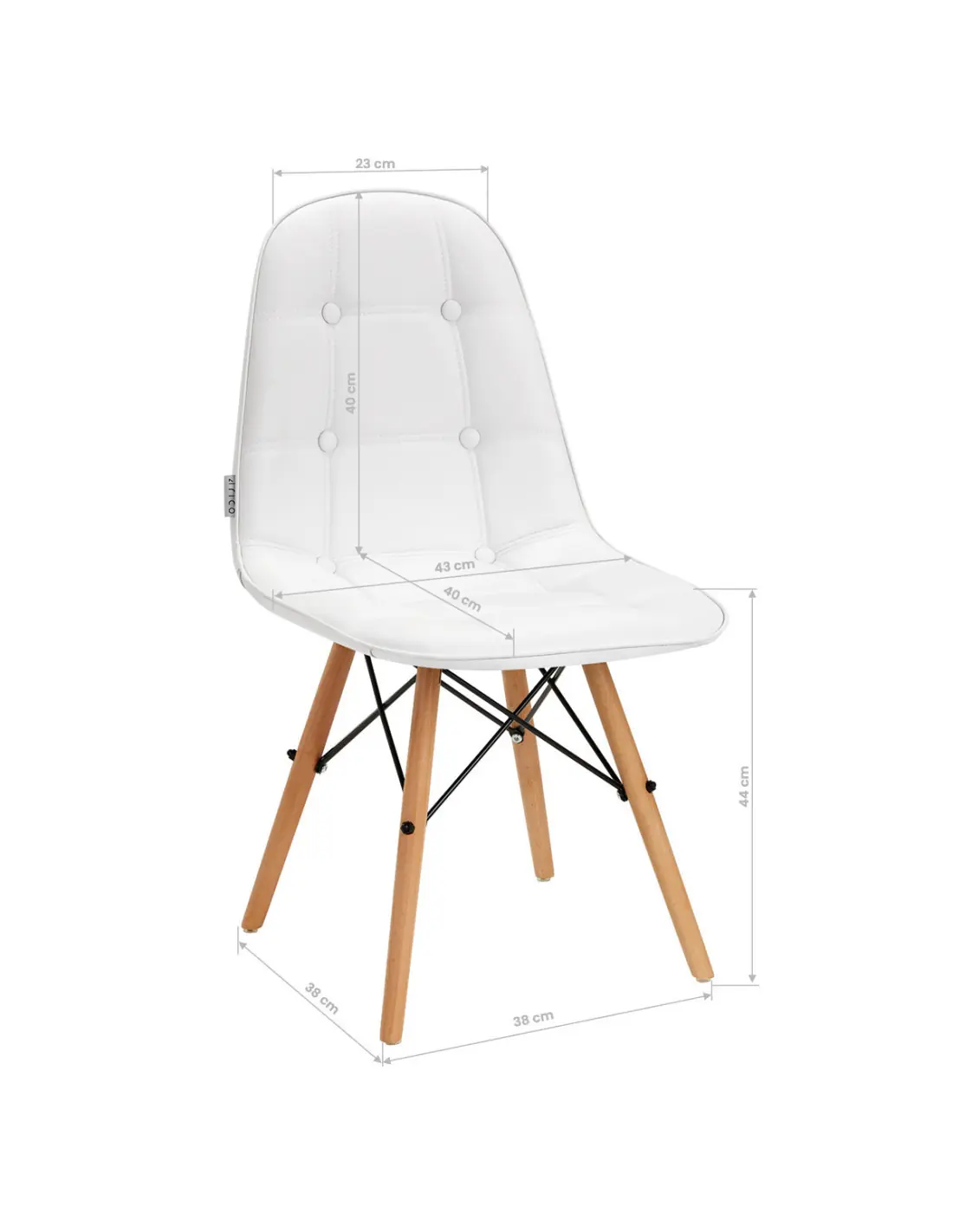 4Rico Krzesło skandynawskie QS-185 eco skóra białe 