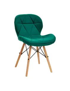 Chaise scandinave velours vert