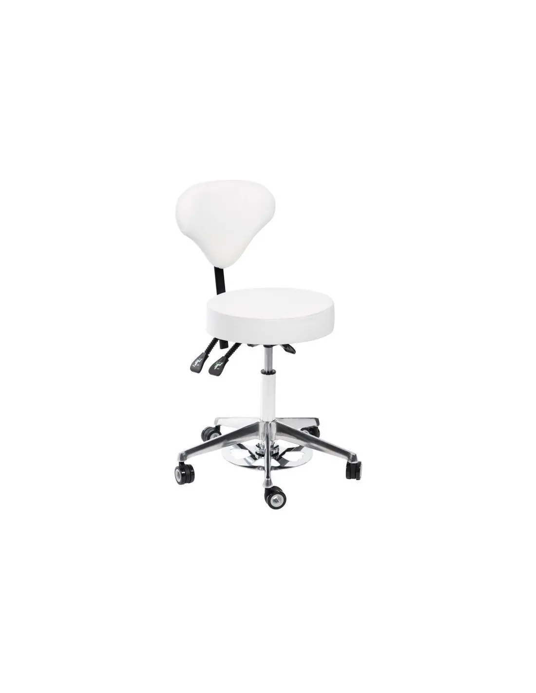 White spa aesthetic rolling stool