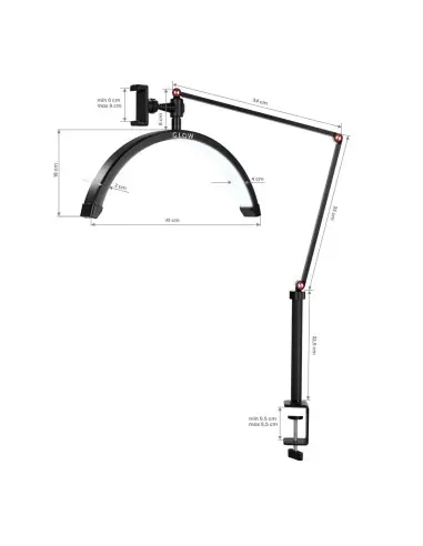 Die Lampe Glow MX3 ist schwarz und weiß 