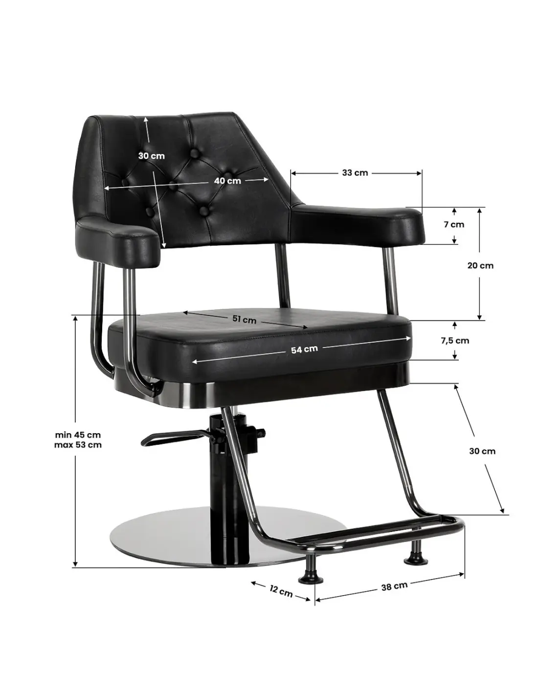 Gabbiano Granada Black Hairdressing Chair {attributes}