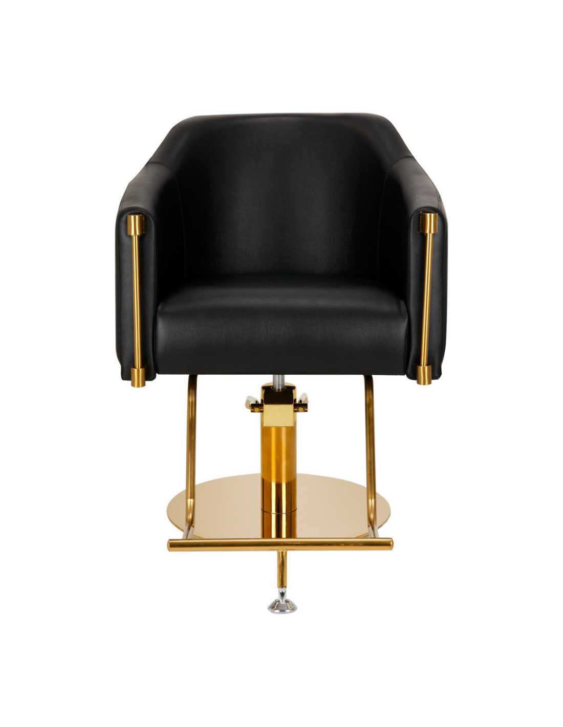 Gabbiano Burgos Black Gold Hairdressing Chair {attributes}