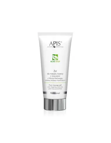 Apis acne-stop żel wygładzający do masażu twarzy dla cery tłustej z minerałami z morza martwego, zieloną herbatą i bambusem 