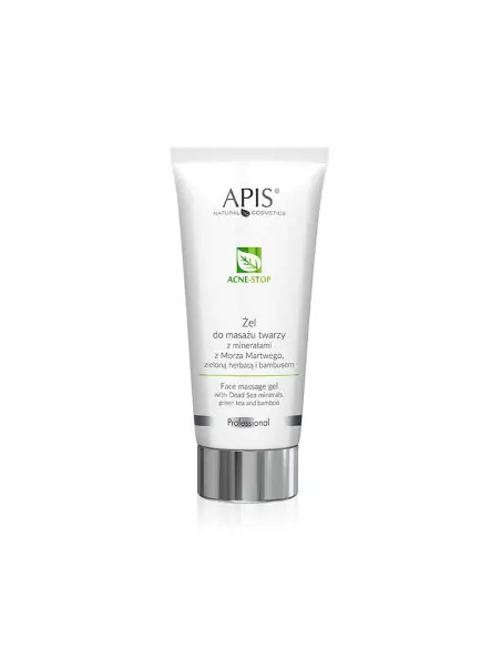 Apis acne-stop żel wygładzający do masażu twarzy dla cery tłustej z minerałami z morza martwego, zieloną herbatą i bambusem 