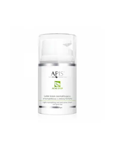 Apis lekki krem normalizujący, antytrądzikowy - zielona herbata 50 ml 