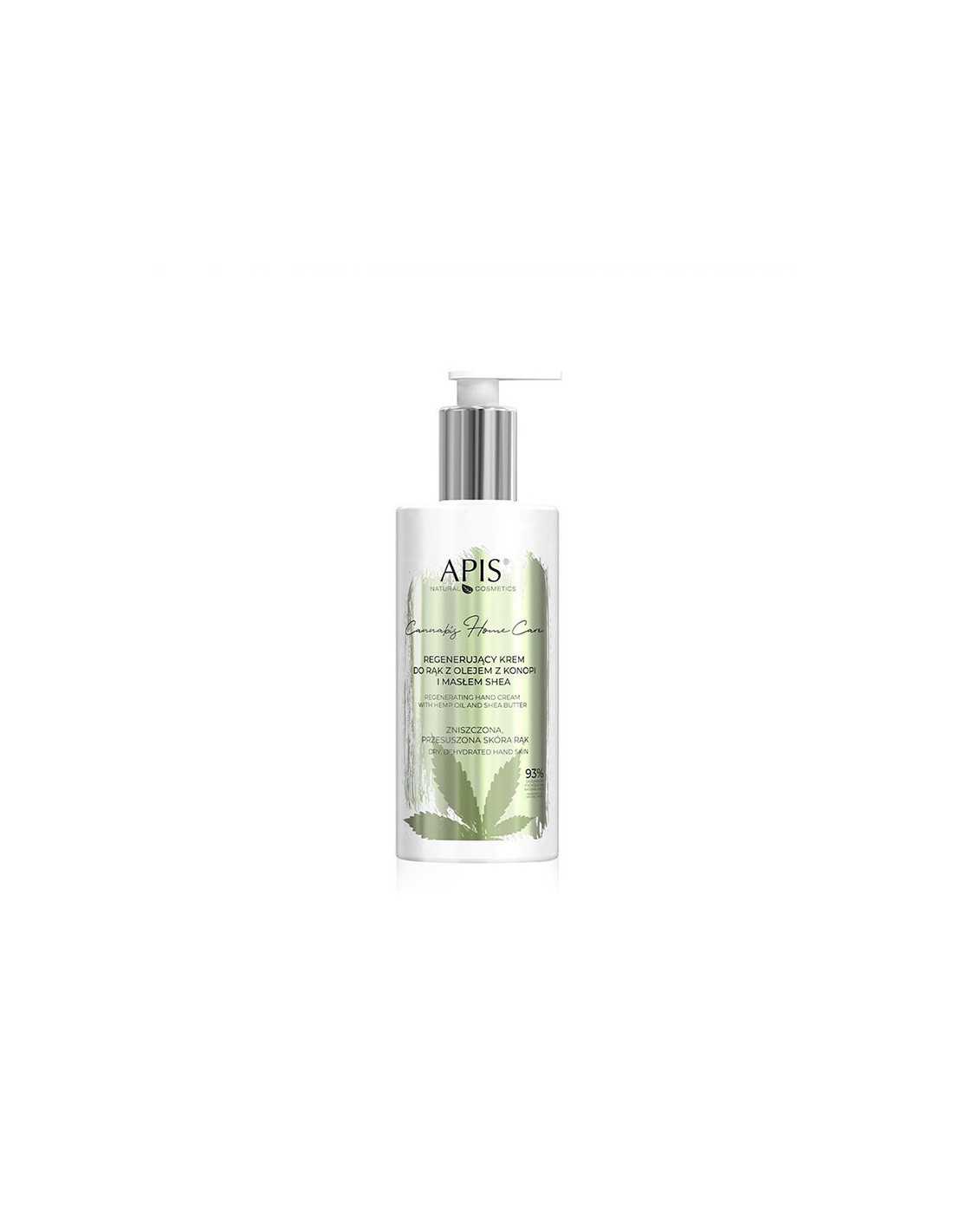 Apis cannabis home care regenerujący krem do rąk z olejem z konopi i masłem shea 300 ml 