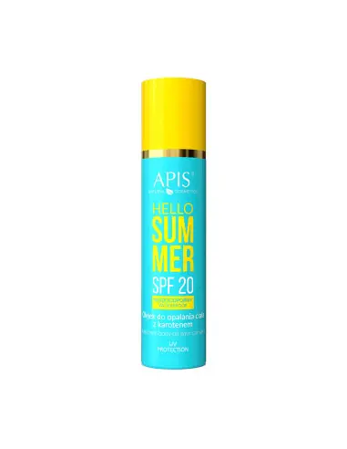 Apis hello summer aktywator spf 20, olejek do opalania ciała z karotenem 150 ml 