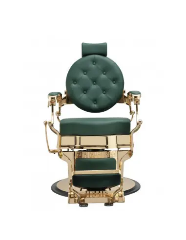 Poltrona da barbiere Florence Gold Green – Vintage Premium & Comfort Pro