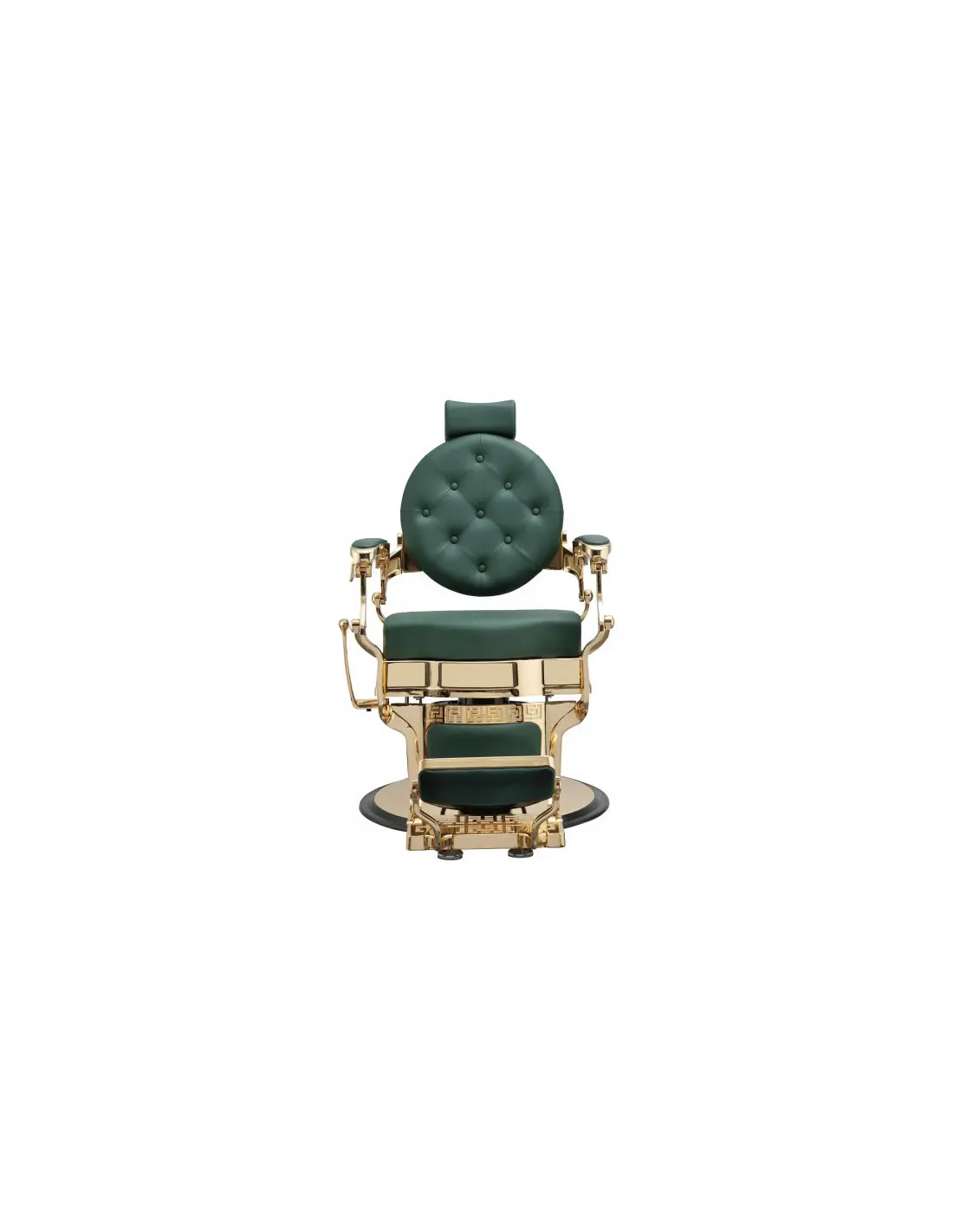 Poltrona da barbiere Florence Gold Green – Vintage Premium & Comfort Pro