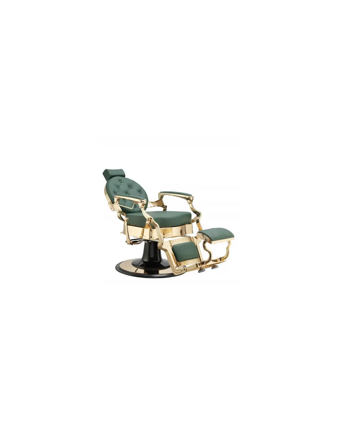 Poltrona da barbiere Florence Gold Green – Vintage Premium & Comfort Pro