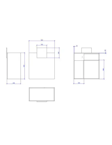 Bureau de réception bois chêne-déco blanc