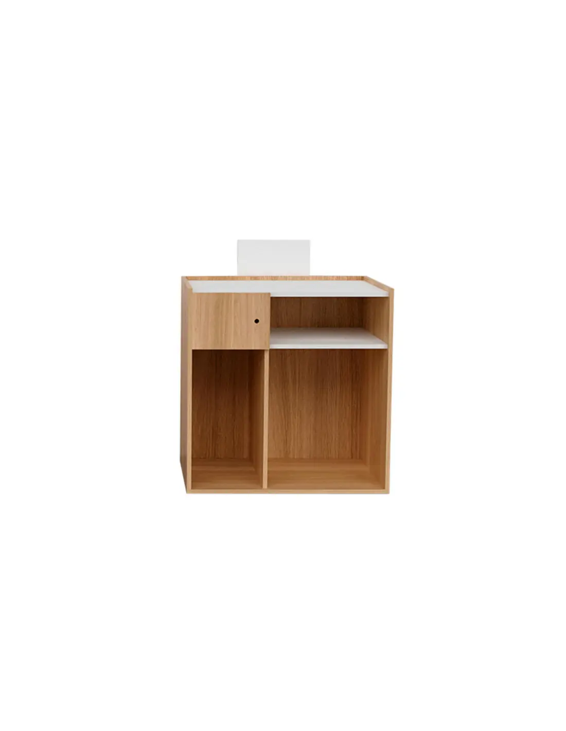 Bureau de réception bois chêne-déco blanc
