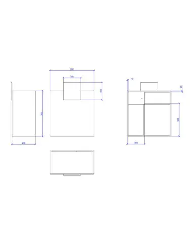 Bureau de réception bois blanc-déco en blanc