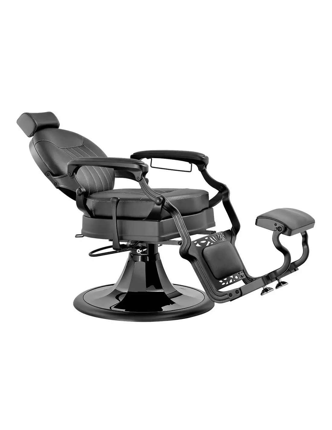 Syracuse Full Black Barber Chair – Zwart design en professioneel comfort