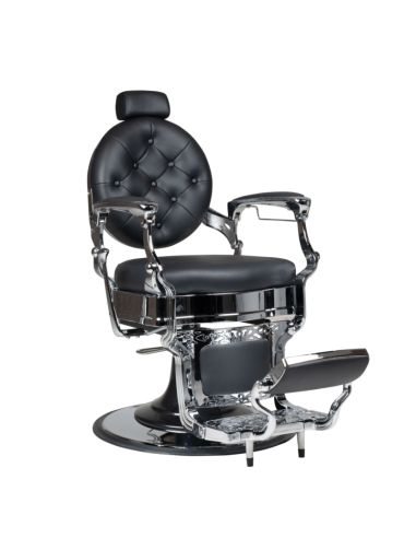 Vintage Moretti Barber chair , black and silver 