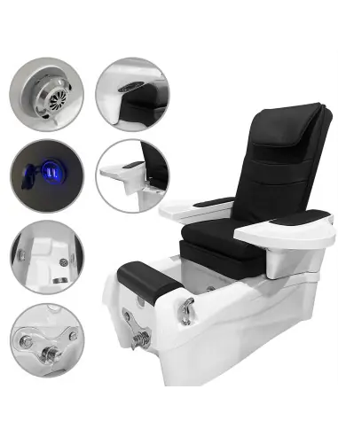 Pedispa Weißer Stuhl | Shiatsu Spa Pro Massage & Farbtherapie