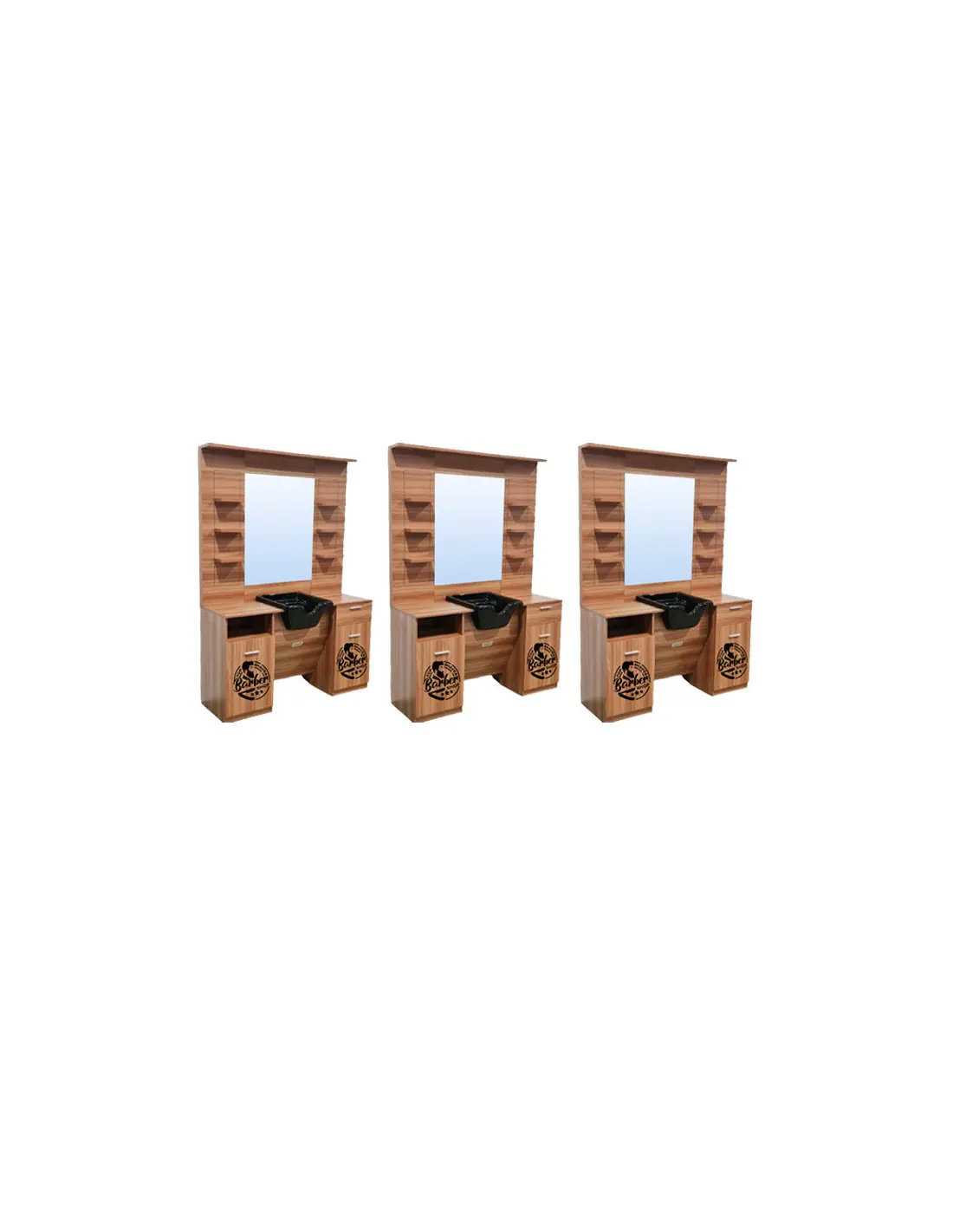 Lot 3 poste barber - meuble barbier shop v3 bl 