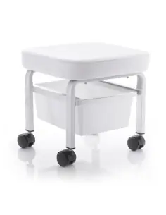 Taboret kosmetyczny do pedicure z pojemnikiem