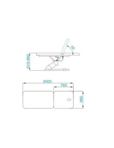 SPA Azzurro 808 Elektrische Massageliege – 2 Motoren, Weiß