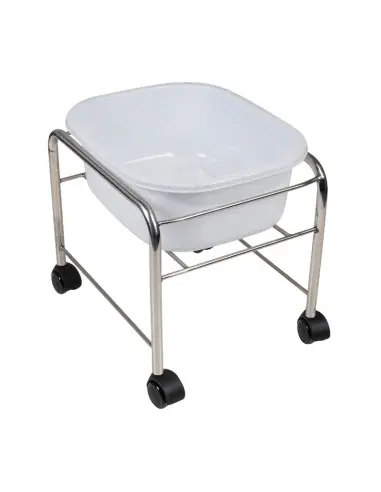 Brodzik do pedicure prosty z kółkami chrom 