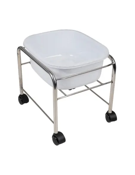 Brodzik do pedicure prosty z kółkami chrom 