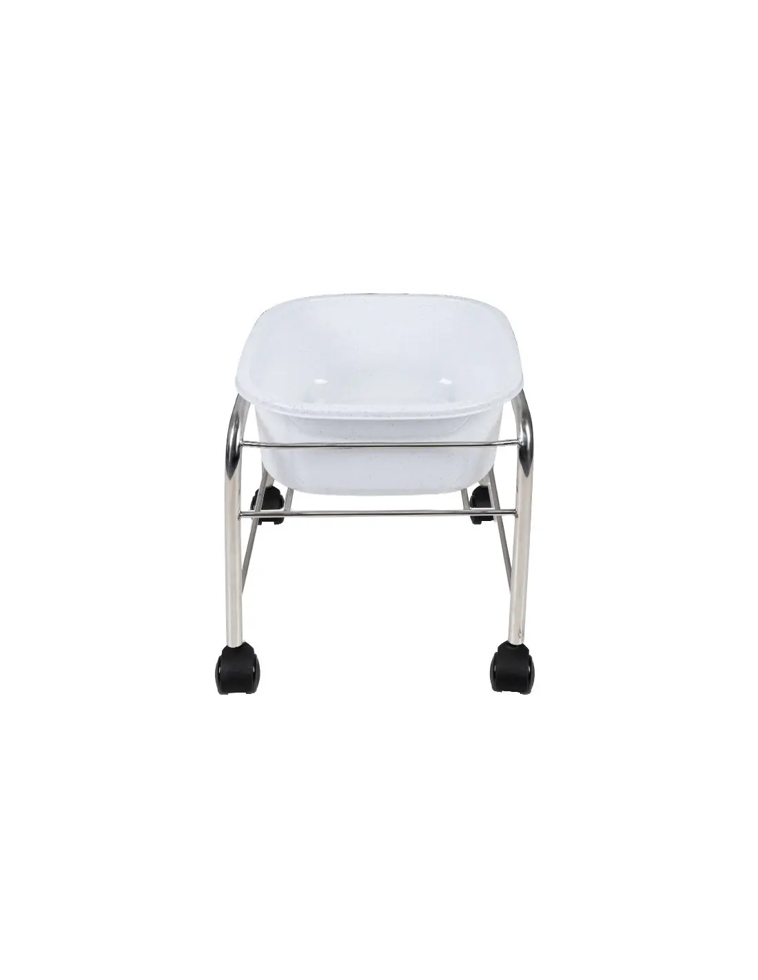 Brodzik do pedicure prosty z kółkami chrom 