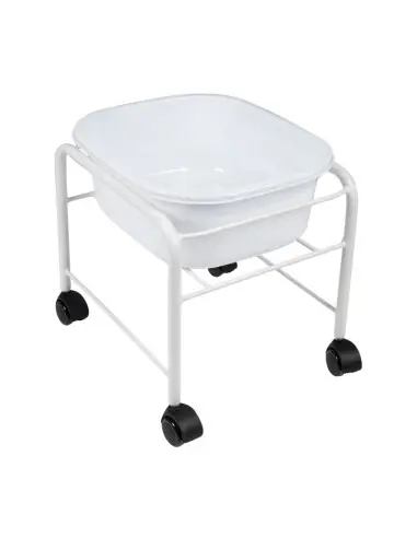 Brodzik do pedicure prosty z kółkami biały 