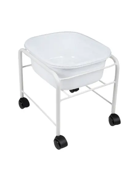 Brodzik do pedicure prosty z kółkami biały 