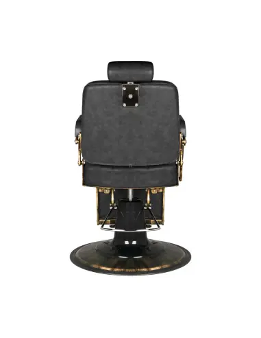 Poltrona da barbiere Gabbiano Boss HD Vintage in pelle, nera