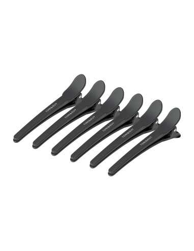 Klamry fryzjerskie do włosów E-17 10 szt. 10,5 cm czarne 