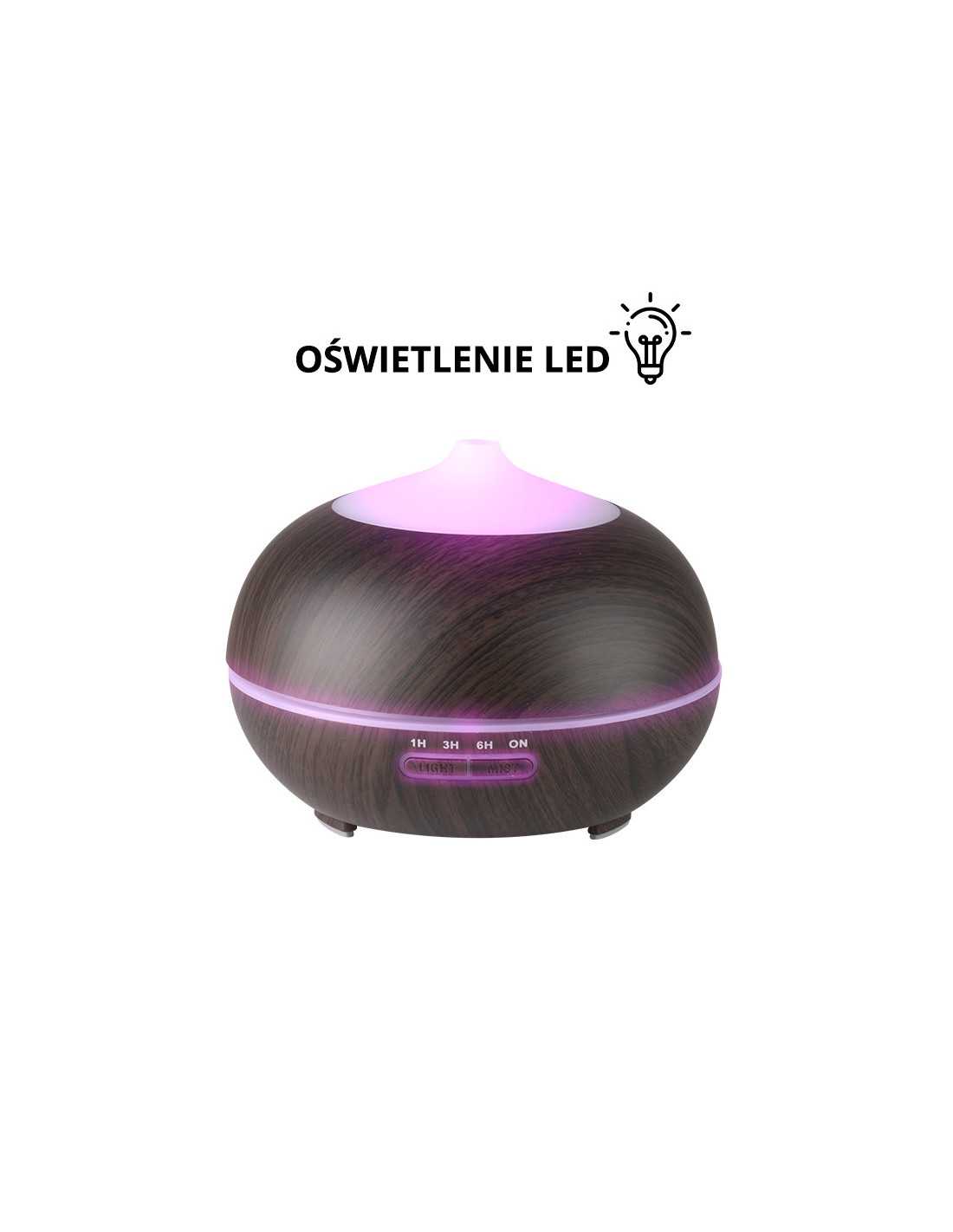 Aroma dyfuzor nawilżacz powietrza spa 06 dark wood 400 ml + timer 