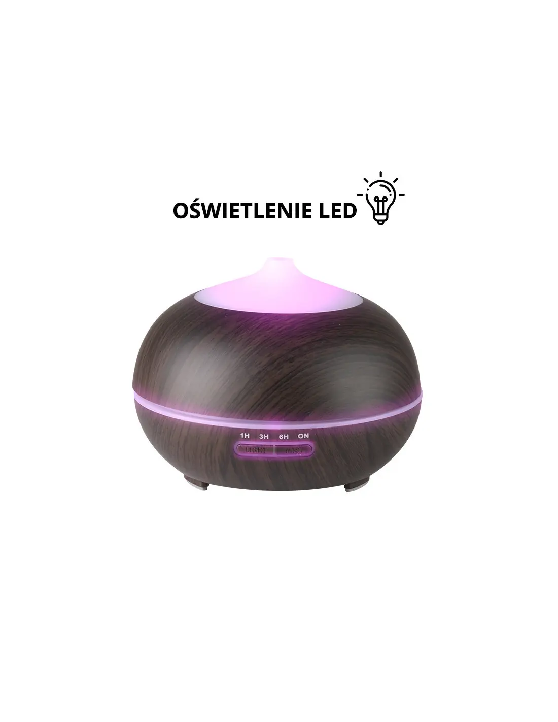 Aroma dyfuzor nawilżacz powietrza spa 06 dark wood 400 ml + timer 